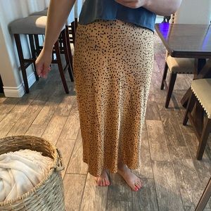 Cheetah satin skirt